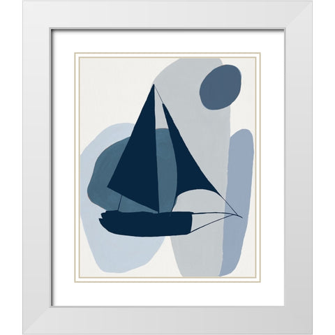Modern Sails I White Modern Wood Framed Art Print with Double Matting by Pinto, Patricia