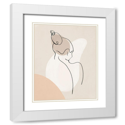 Back Silhouette III White Modern Wood Framed Art Print with Double Matting by Pinto, Patricia