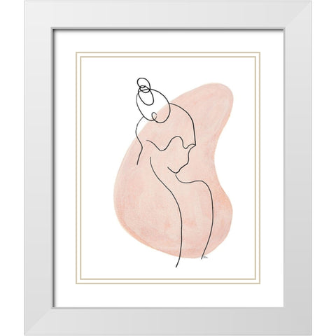 Back Silhouette I White Modern Wood Framed Art Print with Double Matting by Pinto, Patricia