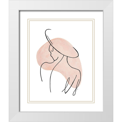 Back Silhouette II White Modern Wood Framed Art Print with Double Matting by Pinto, Patricia
