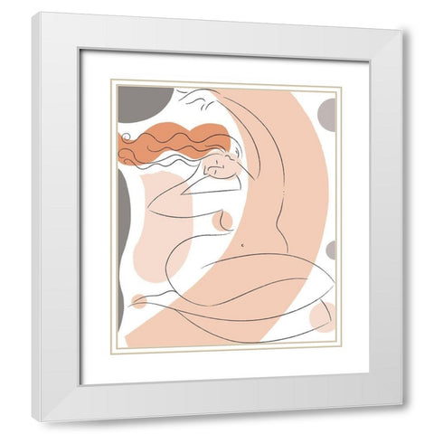 Elegant Line Drawing I White Modern Wood Framed Art Print with Double Matting by Mosher, Deidre