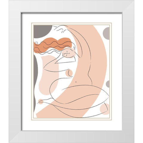 Elegant Line Drawing I White Modern Wood Framed Art Print with Double Matting by Mosher, Deidre