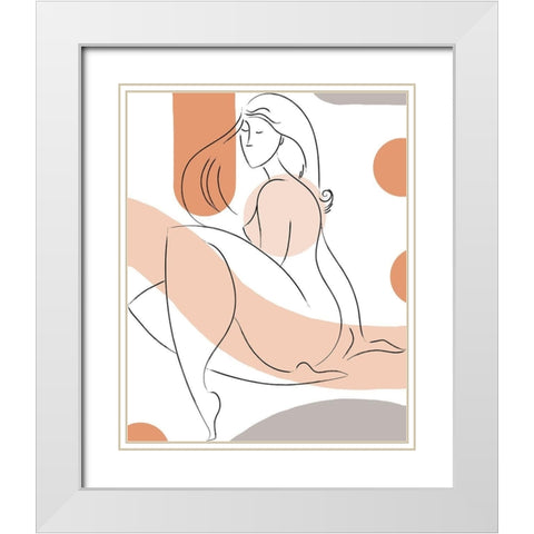Elegant Line Drawing II White Modern Wood Framed Art Print with Double Matting by Mosher, Deidre