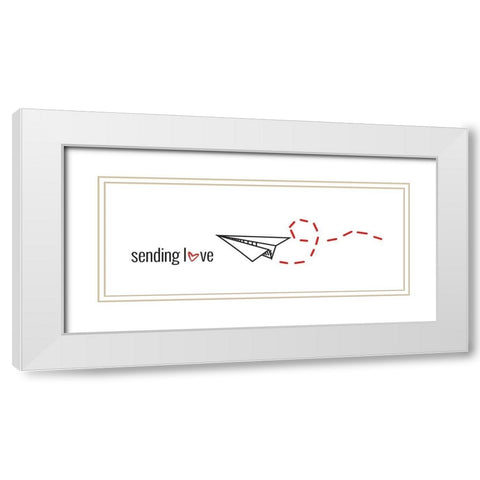 Sending Love White Modern Wood Framed Art Print with Double Matting by Torres, Melanie