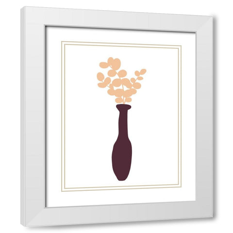 Modern Floral White Modern Wood Framed Art Print with Double Matting by Torres, Melanie