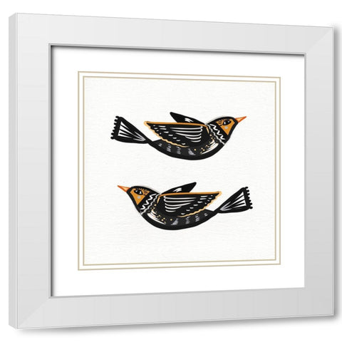 Migration White Modern Wood Framed Art Print with Double Matting by Del Sol, Ani
