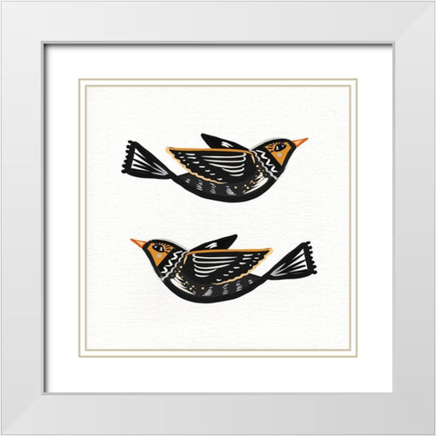 Migration White Modern Wood Framed Art Print with Double Matting by Del Sol, Ani
