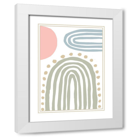 Rainbow I White Modern Wood Framed Art Print with Double Matting by Medley, Elizabeth