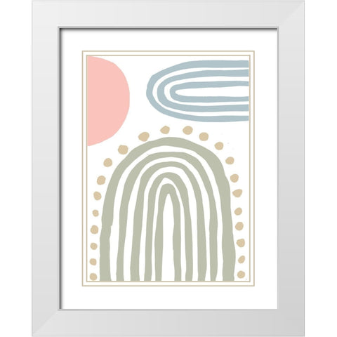 Rainbow I White Modern Wood Framed Art Print with Double Matting by Medley, Elizabeth