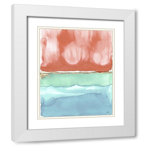 Warm Ink Abstract White Modern Wood Framed Art Print with Double Matting by Medley, Elizabeth