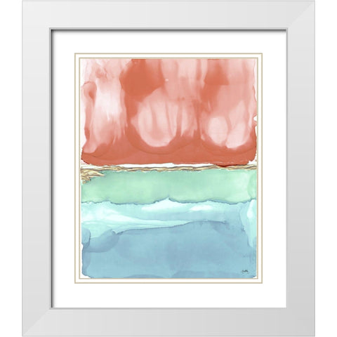 Warm Ink Abstract White Modern Wood Framed Art Print with Double Matting by Medley, Elizabeth