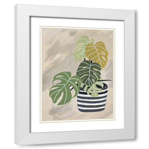 Potted Back To Nature I White Modern Wood Framed Art Print with Double Matting by Pinto, Patricia