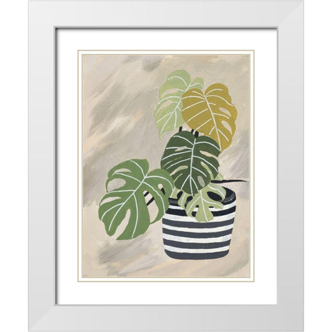 Potted Back To Nature I White Modern Wood Framed Art Print with Double Matting by Pinto, Patricia
