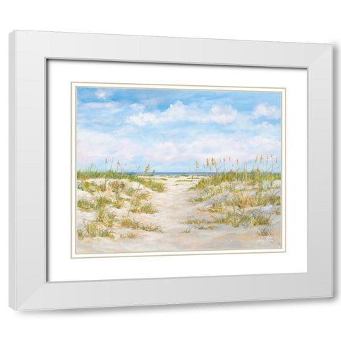 Summer Sand Dunes and Beachgrass White Modern Wood Framed Art Print with Double Matting by DeRice, Julie