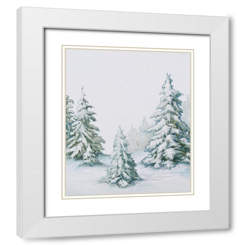 Aspen Forest II White Modern Wood Framed Art Print with Double Matting by Diannart