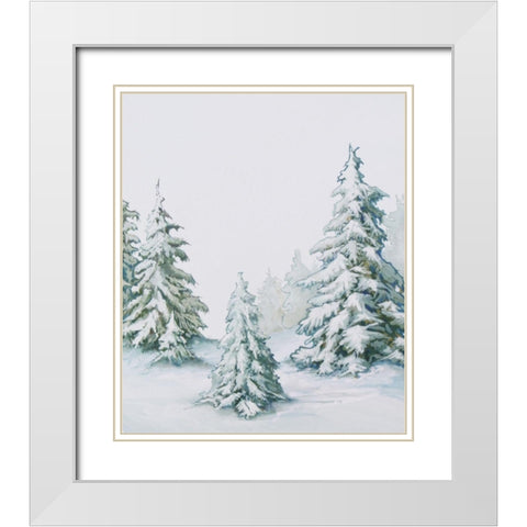 Aspen Forest II White Modern Wood Framed Art Print with Double Matting by Diannart