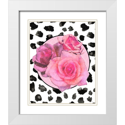 Dalmation Rose II White Modern Wood Framed Art Print with Double Matting by Medley, Elizabeth