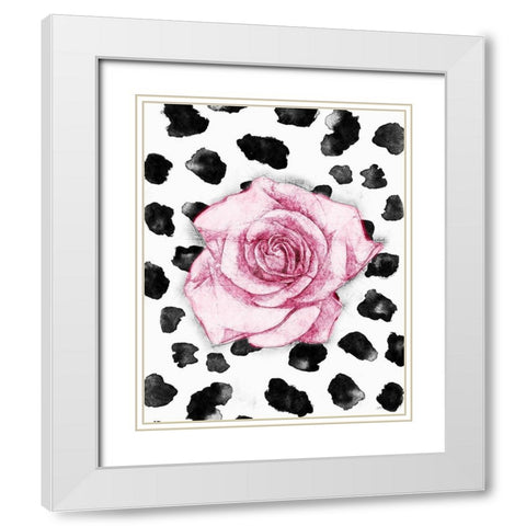 Dalmation Rose I White Modern Wood Framed Art Print with Double Matting by Medley, Elizabeth