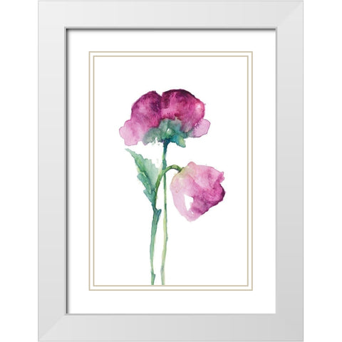 Fuchsia Tulip and Orchid Bud White Modern Wood Framed Art Print with Double Matting by Loreth, Lanie