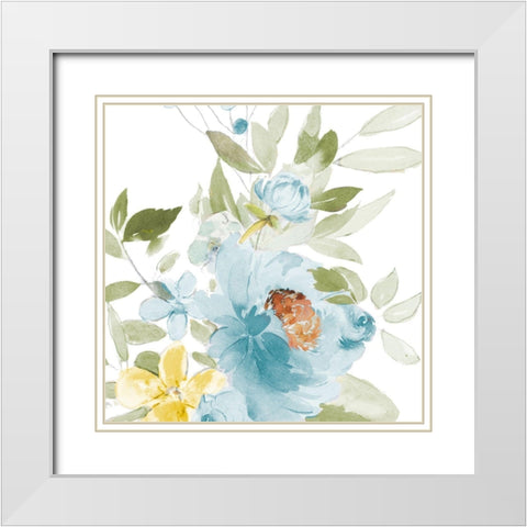 Sweet Blooms I White Modern Wood Framed Art Print with Double Matting by Pinto, Patricia