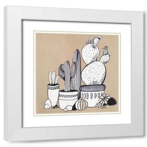 New Mexico Garden I White Modern Wood Framed Art Print with Double Matting by Pinto, Patricia