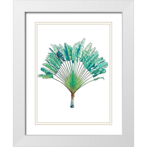 Travelers Palm White Modern Wood Framed Art Print with Double Matting by Pinto, Patricia