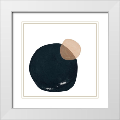 Circular Abstraction White Modern Wood Framed Art Print with Double Matting by Pinto, Patricia