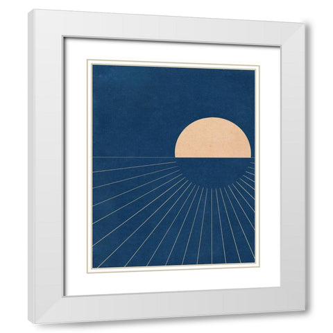 Mod Sunset White Modern Wood Framed Art Print with Double Matting by Navas, Emily