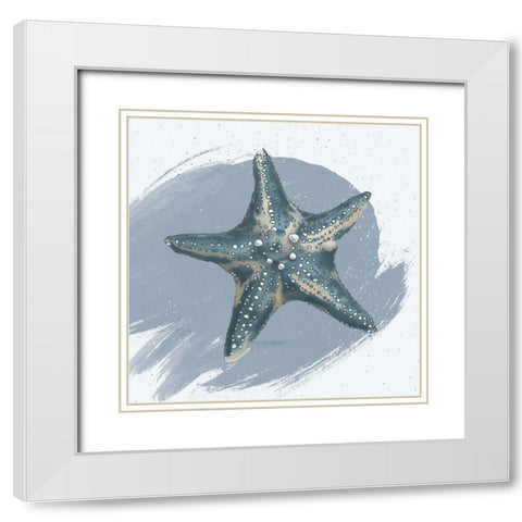 Starfish White Modern Wood Framed Art Print with Double Matting by Sheppard, Lucca