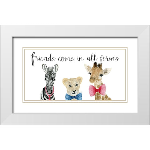 Friends White Modern Wood Framed Art Print with Double Matting by Price, Lucille