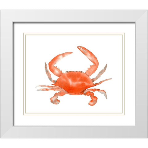 Crab White Modern Wood Framed Art Print with Double Matting by Price, Lucille