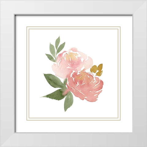 Emma Rose I White Modern Wood Framed Art Print with Double Matting by Price, Lucille