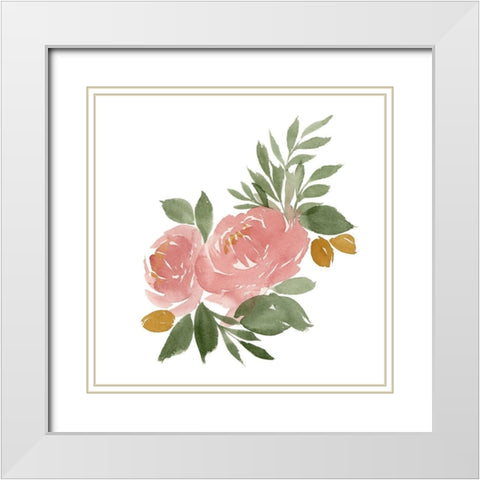 Emma Rose II White Modern Wood Framed Art Print with Double Matting by Price, Lucille