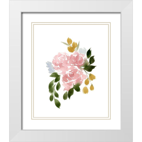 Amelias Garden I White Modern Wood Framed Art Print with Double Matting by Price, Lucille