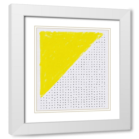 Minimalist Mod Triangle White Modern Wood Framed Art Print with Double Matting by Bucheli, Jen