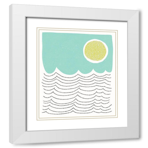 Minimalist Mod Sun White Modern Wood Framed Art Print with Double Matting by Bucheli, Jen