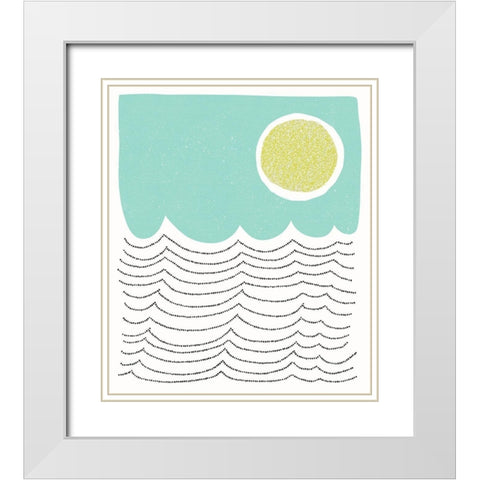 Minimalist Mod Sun White Modern Wood Framed Art Print with Double Matting by Bucheli, Jen