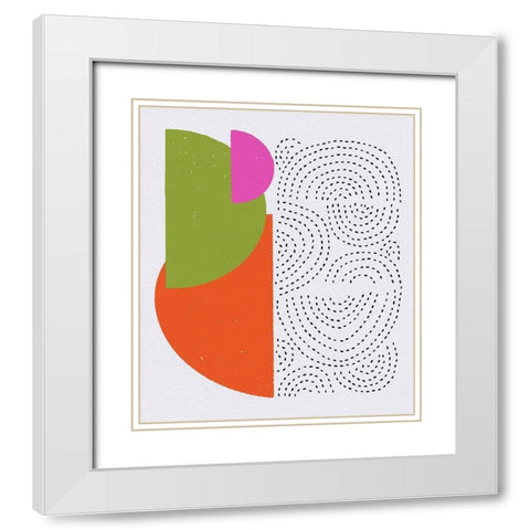 Minimalist Mod Arcs White Modern Wood Framed Art Print with Double Matting by Bucheli, Jen