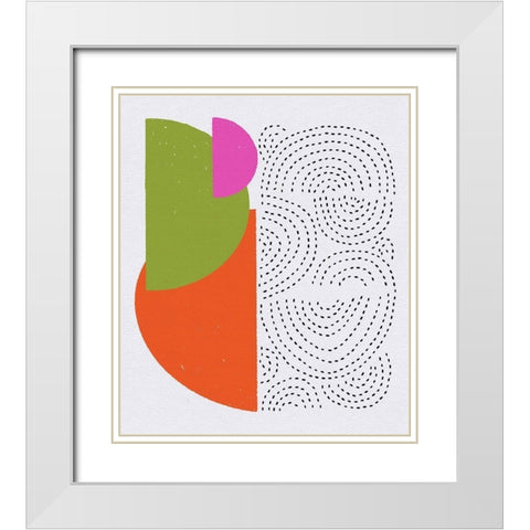 Minimalist Mod Arcs White Modern Wood Framed Art Print with Double Matting by Bucheli, Jen