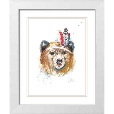 Indigenous Bear White Modern Wood Framed Art Print with Double Matting by Pinto, Patricia