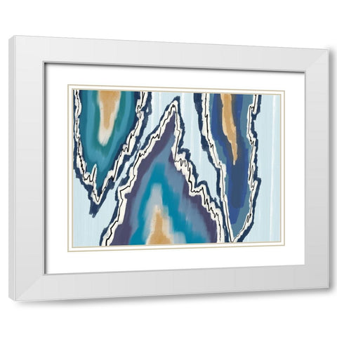 Wave Of Agates White Modern Wood Framed Art Print with Double Matting by Torres, Melanie