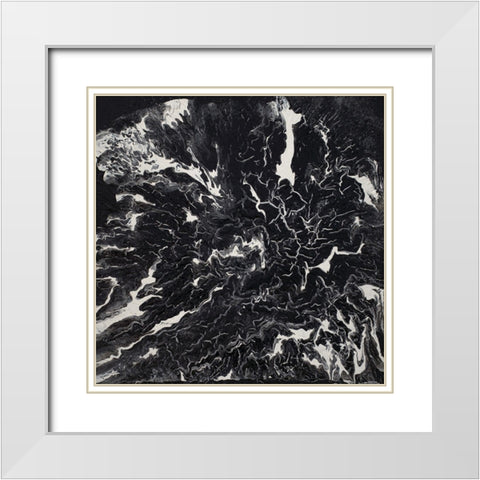 Incoming Storm Abstract White Modern Wood Framed Art Print with Double Matting by Gonzalez, Roberto