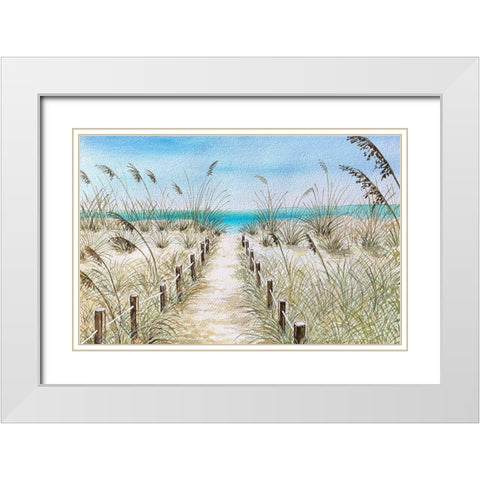 Path To The Shore White Modern Wood Framed Art Print with Double Matting by Biscardi, Nicholas