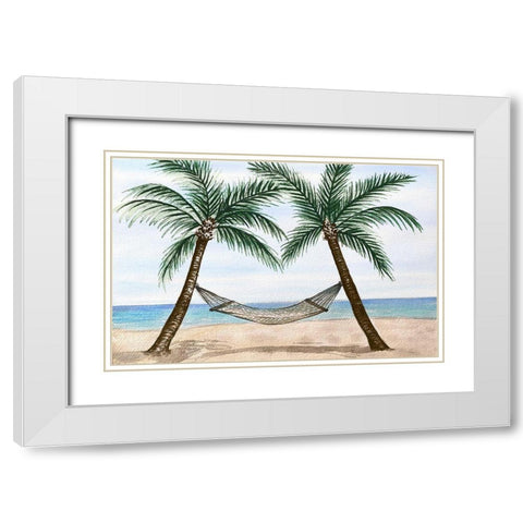 Beach Time Sunrise I White Modern Wood Framed Art Print with Double Matting by Biscardi, Nicholas