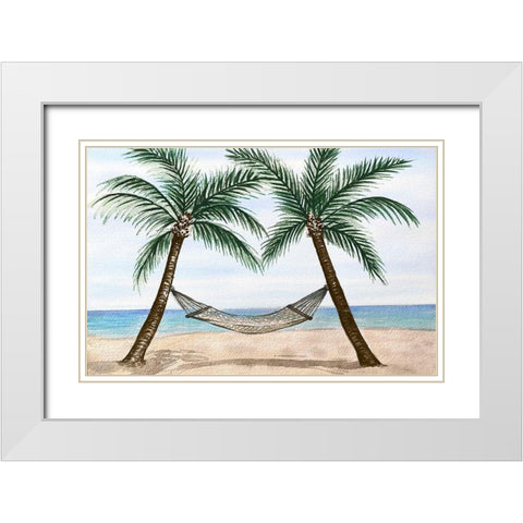 Beach Time Sunrise I White Modern Wood Framed Art Print with Double Matting by Biscardi, Nicholas