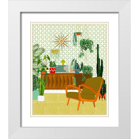 Plant Living Room White Modern Wood Framed Art Print with Double Matting by Bucheli, Jen