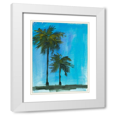 Twin Palms White Modern Wood Framed Art Print with Double Matting by Slivka, Jane