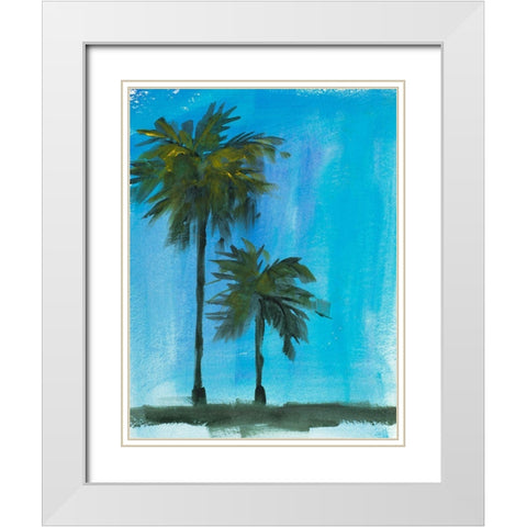 Twin Palms White Modern Wood Framed Art Print with Double Matting by Slivka, Jane