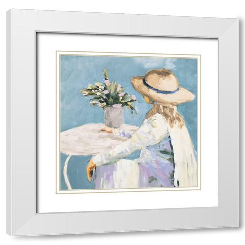 Contemplating White Modern Wood Framed Art Print with Double Matting by Slivka, Jane