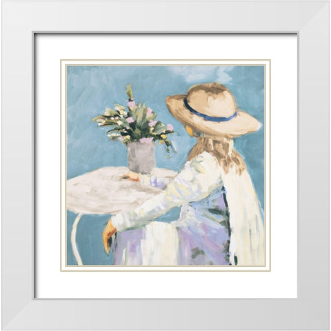 Contemplating White Modern Wood Framed Art Print with Double Matting by Slivka, Jane
